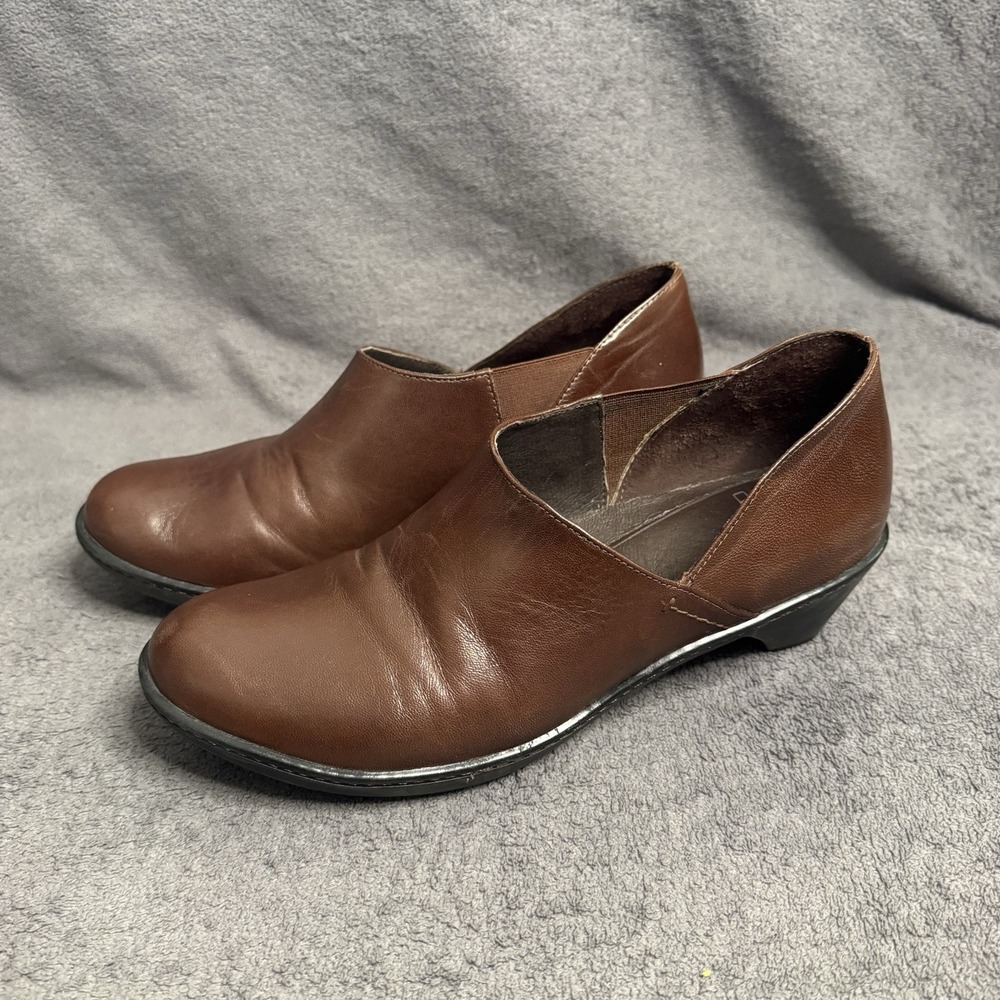 Dansko Baylee Brown Leather Comfort Slip On Clogs Loafers Shoes Sz 40 US 9.5 10